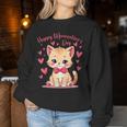 Cute Cat Valentines Day For Girls Kitty Girls Cat Women Sweatshirt Unique Gifts
