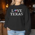 Êtements D'artintage Du Drapeau De L'état Du Texas En Détresse Love Texas Sweat-shirt pour femme Cadeaux drôles