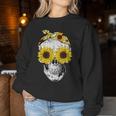 Skull Sunflower Skeleton Bandana Sunflower Skull Sweatshirt Frauen Lustige Geschenke