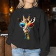 Giraffe With Sunglasses Sweatshirt Frauen Lustige Geschenke