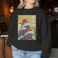 The Great Wave Off Kanagawa Coucher De Soleil Rétro Dragon Japonais Sweat-shirt pour femme Cadeaux drôles