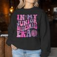Groovy In My Junior Bridesmaid Era Wedding Bride Engagement Women Sweatshirt Personalized Gifts