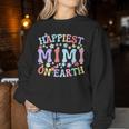 Happiest Mimi On Earth Family Trip Squad Groovy Grandma Women Sweatshirt Personalized Gifts