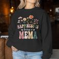 Happiness Is Being A Mema Floral Mema Mother's Day Women Sweatshirt Funny Gifts