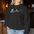 Heartbeat Bicycle Beer Humour Idea Cyclist Sweatshirt Frauen Lustige Geschenke