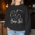 Horse & Rider Horse Girl Riding Girls Women's S Sweatshirt Frauen Lustige Geschenke