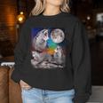 Howling Wolf Otter Moon Galaxy Parody Sweatshirt Frauen Lustige Geschenke