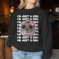 I'm Just A Girl Sad Hamster Meme Sweatshirt Frauen Lustige Geschenke