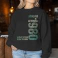 January 1980 Man Woman 44Th Birthday Limited Edition Sweatshirt Frauen Lustige Geschenke