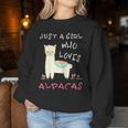 Just A Girl Who Loves Alpacas Alpacas Slogan Sweatshirt Frauen Lustige Geschenke