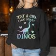 Just A Girl Who Loves Dinos La Chica De Los Dinosaurios Sudadera Mujer Regalos divertidos