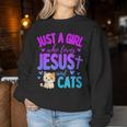 Just A Girl Who Loves Jesus And Cats Christian Cute Women Sweatshirt Personalized Gifts