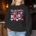 Kindergarten Has My Heart Groovy Valentine's Day Teacher Women Sweatshirt Funny Gifts