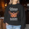 Leukemia Awareness Warrior Support Squad And Orange Ribbon Women Sweatshirt Unique Gifts
