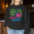 Line Dancing Hace Mi Corazón Feliz Danza Cuello Sudadera Mujer Regalos divertidos