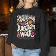 Mama Floral Vintage Motherhood Is Kingdom Work Women Sweatshirt Funny Gifts