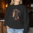 Mustang Horse Wilderness Colourful Horse Lovers Animal World Riding Sweatshirt Frauen Lustige Geschenke