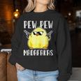 Pew Pew Madafakas Crazy Chicken Gun Regalos Divertidos Sudadera Mujer Regalos divertidos