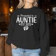 Promoted To Auntie Est 2025 Soon To Be New Aunt Baby Reveal Women Sweatshirt Funny Gifts