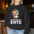 Psychisch Am Ente Crazy Duckintage Party Motif Sweatshirt Frauen Lustige Geschenke