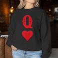 Queen Of Hearts Game Cards Poker Matching Couples S Sweatshirt Frauen Lustige Geschenke