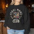 Retro Feral Moms Social Club Sarcastic Saying Mothers Women Sweatshirt Personalized Gifts