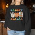 Retro Groovy Lala Grandma Hippie Family Matching Women Sweatshirt Personalized Gifts