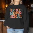 Retro Groovy In My Momo Era Baby Announcement Women Sweatshirt Funny Gifts