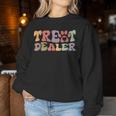 Retro Groovy Treat Dealer Dogs Owner Treats Pet Dog Lover Women Sweatshirt Personalized Gifts