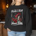 Rock N Roll Never Dies Rockabilly Girl Skull Tattoo Pin-Up Sweatshirt Frauen Lustige Geschenke