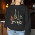 Lets Rock N Roll Guitar Retro Women's Sweatshirt Frauen Lustige Geschenke