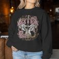 Rock And Roll Wild Spirit Boho Angel Wings Floral Guitar Sweatshirt Frauen Lustige Geschenke