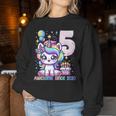 Unicorn 5Th Birthday 5 Year Old Unicorn Party Girls Outfit Women Sweatshirt Funny Gifts