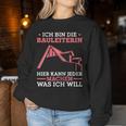 Women's Construction Line Construction Inspection Construction Site Construction Manager Sweatshirt Frauen Lustige Geschenke