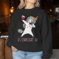 Women's Es Ekaliert Eh Dabbing Unicorn Wine Saying Women Sweatshirt Frauen Lustige Geschenke