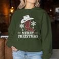 Christmas Cowboy Boots Checked Xmas Western Country Cowgirl Sweatshirt Frauen Lustige Geschenke