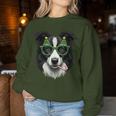 Christmas Tree Sunglasses Border Collie Christmas Women Sweatshirt Frauen Lustige Geschenke