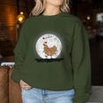 Santa Chicken Christmas Lights Chicken Farmer Christmas Sweatshirt Frauen Lustige Geschenke