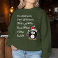 With Text 'Ein Glühwein' A Mulled Wine Swei Mulled Wine Penguin For Christmas Sweatshirt Frauen Lustige Geschenke