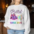 10Th Birthday Girl 10 Year Old Roller Skate Skating Women Sweatshirt Funny Gifts