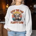 Cow Retro Highland Cow Lover Western Life Boys Girls Sweatshirt Frauen Lustige Geschenke