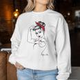 Girl Powerintage Pin Up Retro Strong Woman Unbreakable Gray Sweatshirt Frauen Lustige Geschenke