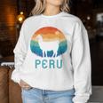 Peru Retro Llamaintage Machu Picchu Alpaca South American Sweatshirt Frauen Lustige Geschenke