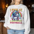 I Suck At Fantasy Football Unicorn Rainbow Loose Football Pink Sweatshirt Frauen Lustige Geschenke