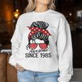 Vintage Awesome Since 1985 Woman And Girl Born 1985 Gray Sweatshirt Frauen Lustige Geschenke