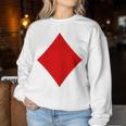 Women's Card Game Costume Playing Card Checked Fancy Dress & Carnival Sweatshirt Frauen Lustige Geschenke