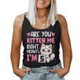 5Th Birthday Girl 5Yr Five 5 Year Old Kitten Cat Bday Women Tank Top