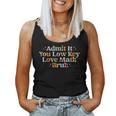 Admit It You Low Key Love Math Bruh Retro Math Teacher Women Tank Top