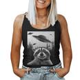 Alien UFO Raccoon Women Tank Top