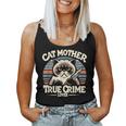 Cat Mother True Crime Lover Retro True Crime And Cats Camiseta sin mangas para mujer